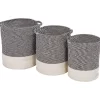 Gray & White Stripe 3-Piece Cotton Rope Nesting Basket Set