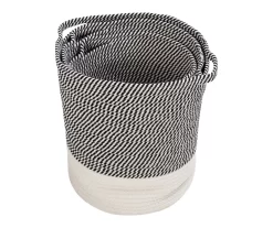 Gray & White Stripe 3-Piece Cotton Rope Nesting Basket Set -Home Decor Store 810669770 A0 5