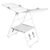 White Expandable Folding-Wing Wheeled Drying Rack