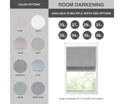 Paxton Room-Darkening Cordless Roman Shade -Home Decor Store 810676412 810676410 810676408 810676393 810676395 810676397 810676399 810676409 D6 8