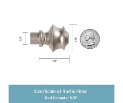 Phoenix Brushed Nickel 5/8" Adjustable Curtain Rod, (28"-48") -Home Decor Store 810679592 A0 03