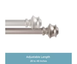Phoenix Brushed Nickel 5/8" Adjustable Curtain Rod, (28"-48") -Home Decor Store 810679592 A0 04