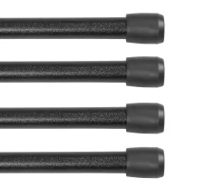 Kenney Fast Fit 4-Piece 7/16" Adjustable Tension Curtain Rod Set, (28"-48")